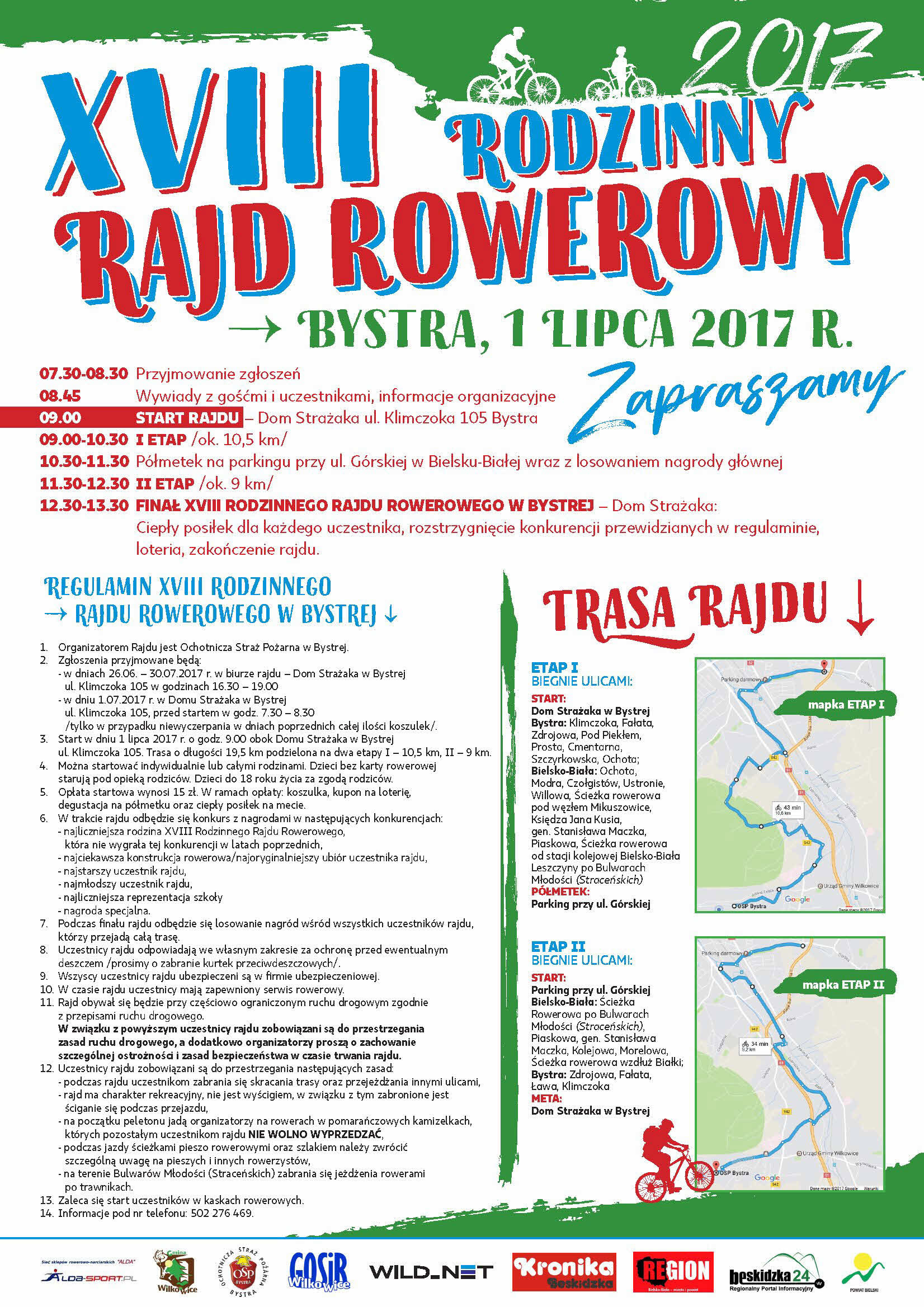 Plakat rajd rowerowy 2017