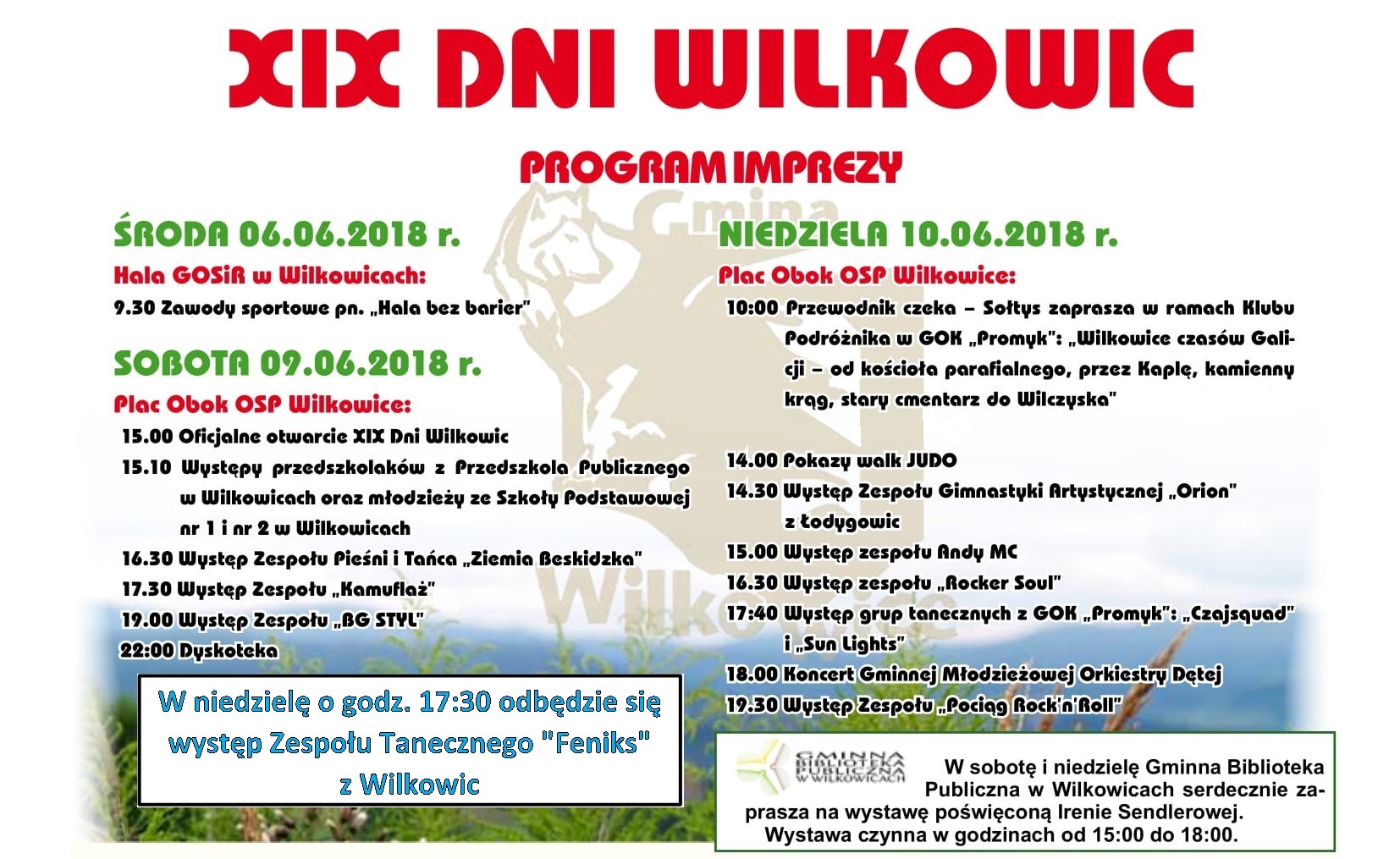 Plakat   dni wilkowic