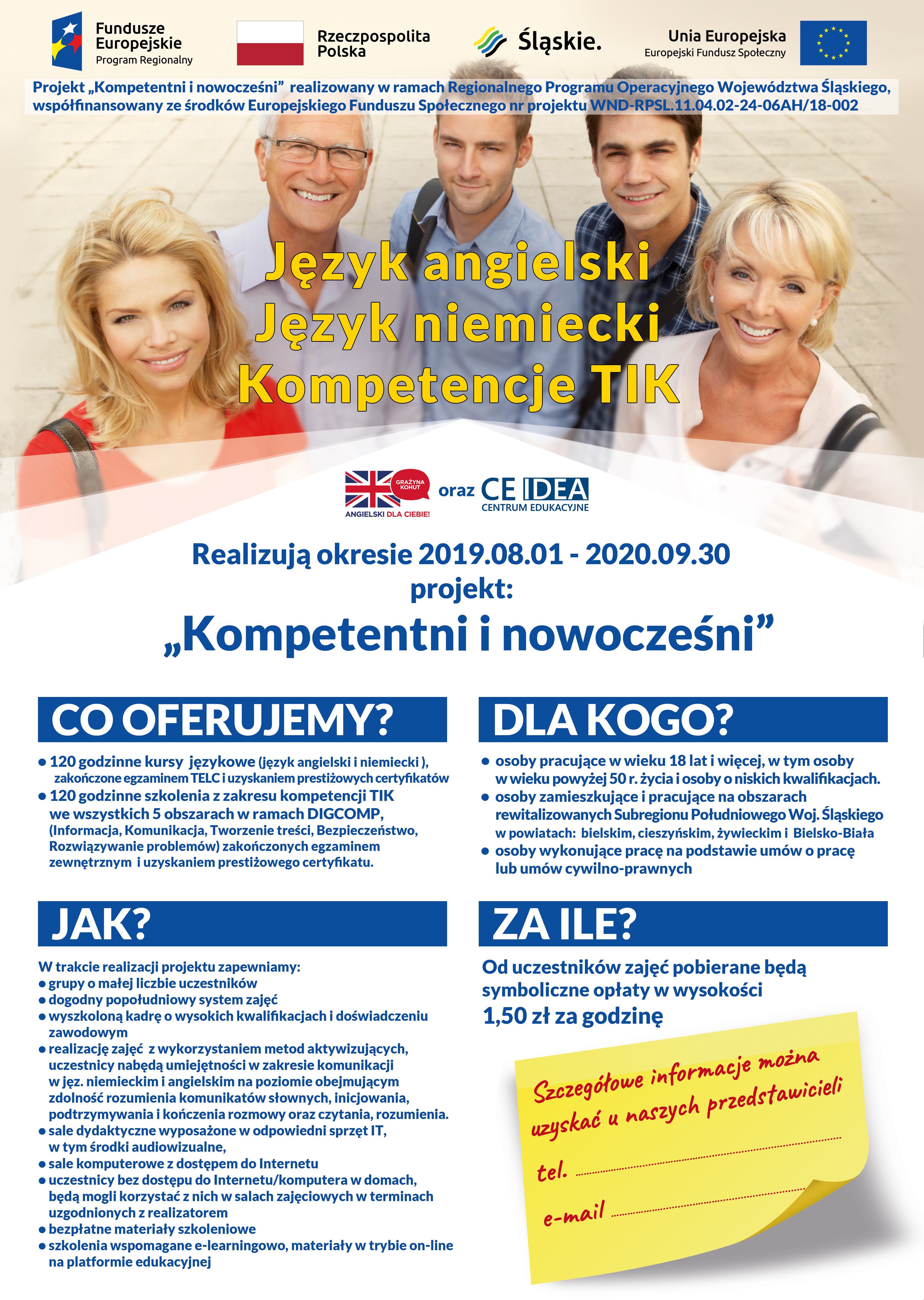 Idea nowoczesni i kompetentni plakat do projektu