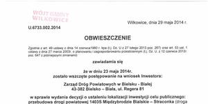 Preview obwieszczenie w jta   przebudowa drogi przez prze  cz przegibek page 001